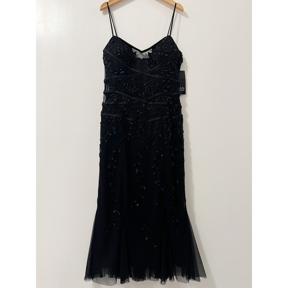 Sean Collection Black Beaded Sequined Formal Gown Dress Style 50079 Size 6